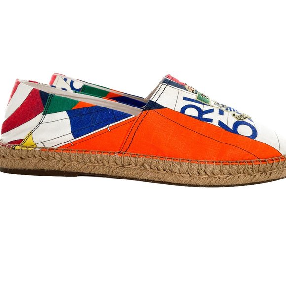 NEW POLO RALPH LAUREN Cevio Slip On Loafer Espadrille Cruise Print Nautical 11 D - Picture 5 of 12